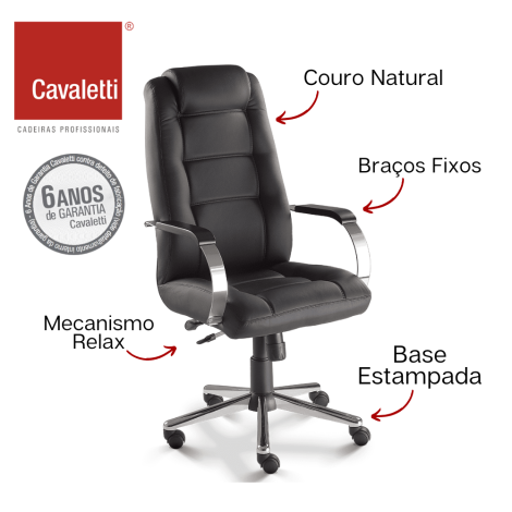 Cavaletti Prime e Master - Presidente Giratória / Relax / Braços Fixos / Base Estampada