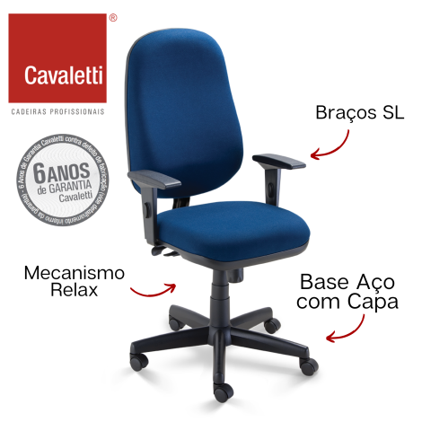 Cavaletti Start - Presidente Giratória / Relax / Braço SL / Base Aço com Capa