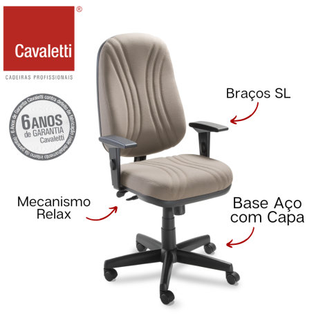 Cavaletti StartPlus - Presidente Giratória / Relax / Braço SL / Base Aço com Capa