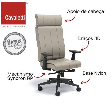 Cavaletti Essence - Presidente Giratória / Syncron RP | Braços 4D | Base Nylon