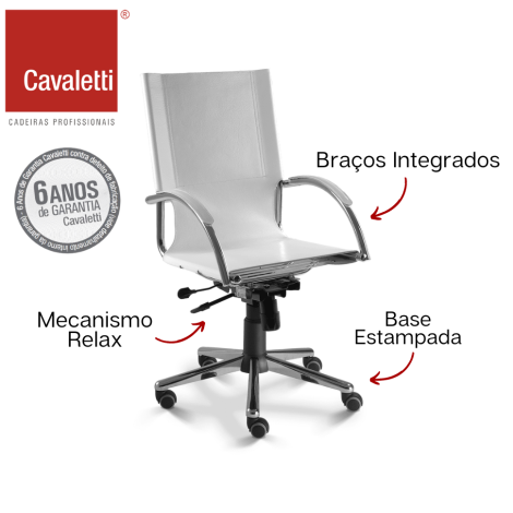 Cavaletti chroma Presidente Giratória / Relax / Braços integrados / Base Estampada